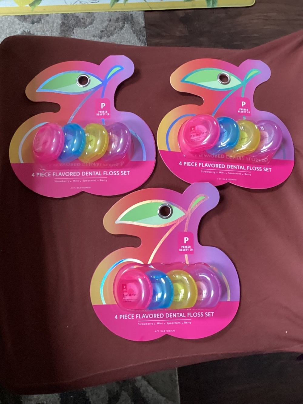 Parker Beauty Co. flavored dental floss set bundle 3 packs New
